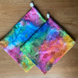 Large Cotton Gift bag/Storage bag-Rainbow Batik