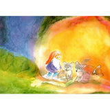 Gnomes with Fox Pups Postcard - 4-1/8" x 5-13/16"