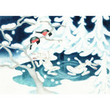 Hares Skating and Birds, Postcard - 4-1/8" x 5-7/8"