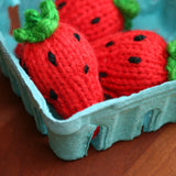 Three Knitted Strawberries