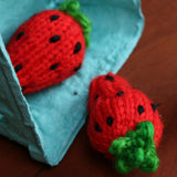 Three Knitted Strawberries