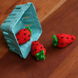 Three Knitted Strawberries