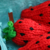 Three Knitted Strawberries