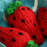 Three Knitted Strawberries