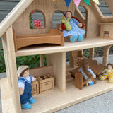 Maple Wood Dollhouse - Three Stories