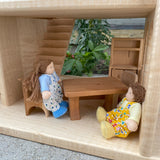 Maple Wood Dollhouse - Three Stories