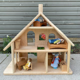 Maple Wood Dollhouse - Three Stories