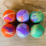 Handmade Wool Felt Balls, 3 cm Diameter, Set of 6