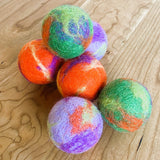 Handmade Wool Felt Balls, 3 cm Diameter, Set of 6