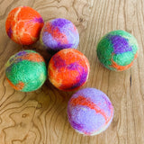 Handmade Wool Felt Balls, 3 cm Diameter, Set of 6