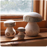 Set of 3 Wooden Mushrooms