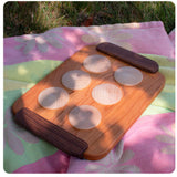 Wooden Cookie Sheet with Six Wooden Cookies