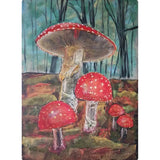 Jumbo Chalkboard Drawing Postcard - Mushroom Forest by Geertje Kapteijns 8.3 x 11.7 inches