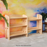 32" Adjustable Maple Wood Shelving Unit/Bookcase + Add-on Parts