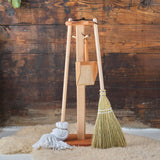 Toddler Sized Mop, Broom, Dustpan and Stand Set