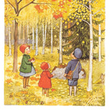 Elsa Beskow Postcard, Set of 12 Months in Swedish - 4-1/8" x 5-13/16"