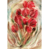 Red Tulips, postcard - 4-1/8" x 5-7/8"