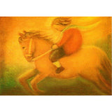 Riding a Horse Postcard by Ruth Elsasser - 4 1/8" x 5 13/16"