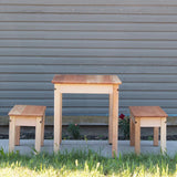 Cherry Simple Table & Two Benches - 24 1/2" H x 33" L x 21 3/4" W