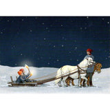 Sledding with Ponies, Postcard - 4 1/8" x 5 13/16"