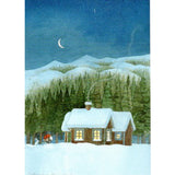 The Cottage, with Tomten and Rabbit Postcard - 4 1/8" x 5 13/16"