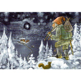 Tomten with Travel Sack, Postcard - 4 1/8" x 5 13/16"