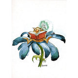 Troll on Blue Flower Card with Envelope by Sabine Weiss, 4-1/8 x 5-7/8