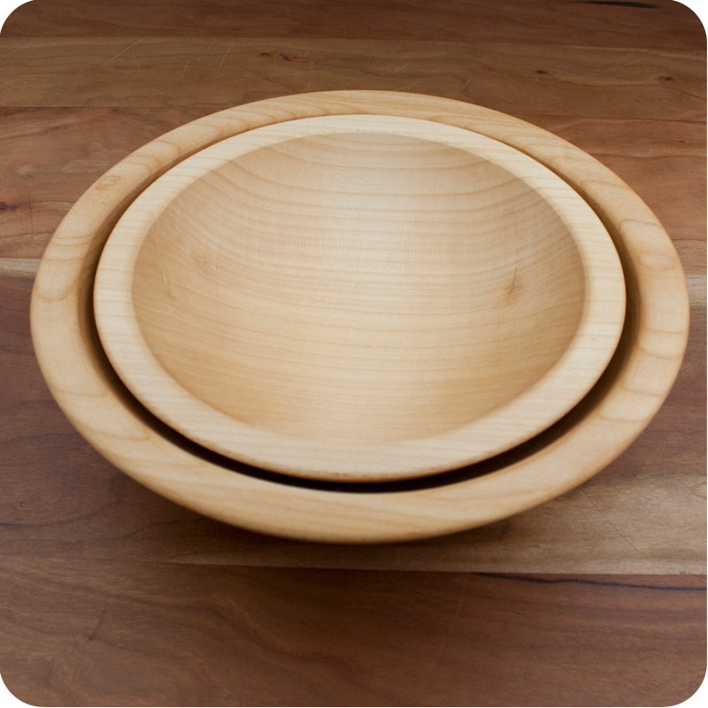  Both Large and Small Classic Round Rim Maple Wood Bowl, wooden bowls & plates for your natural home at Palumba