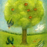 Apple Tree with Birds Postcard by Ruth Elsasser - 4-1/8" x 5-13/16"