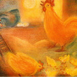 Chickens Postcard by Ruth Elsasser - 4 1/8" x 5 13/16"