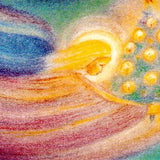 Angel with Christmas Tree Postcard by Ruth Elsasser - 4 1/8" x 5 13/16"