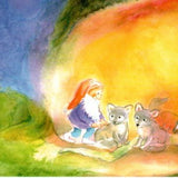 Gnomes with Fox Pups Postcard - 4-1/8" x 5-13/16"