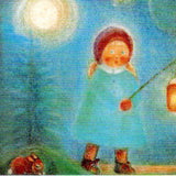 Lantern Festival (girl with lantern) Postcard by Ruth Elsasser - 4 1/8" x 5 13/16"