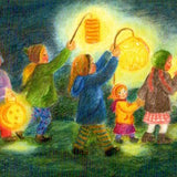 November Lantern Walk Postcard by Ilona Bock